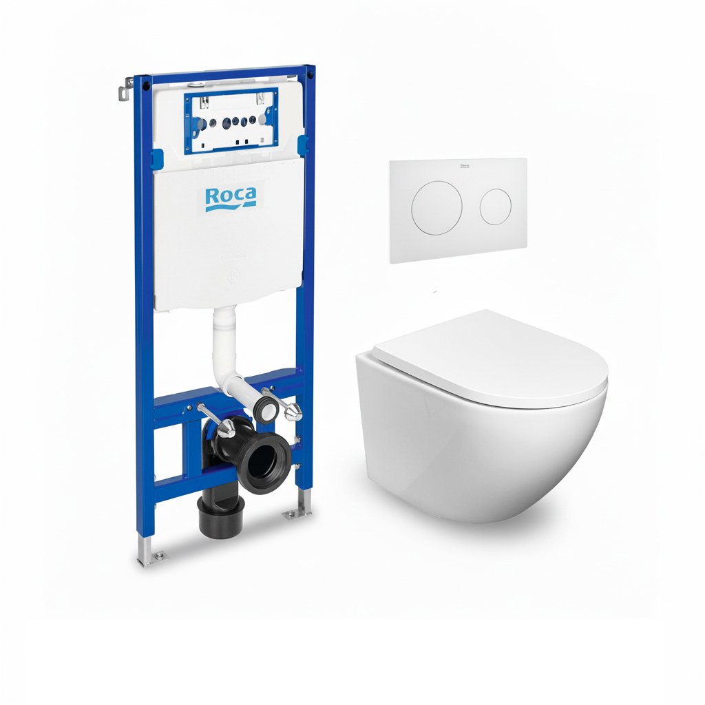 Roca duplo y puls Pl10 blanco mate wc round smart Soft Close de Kp