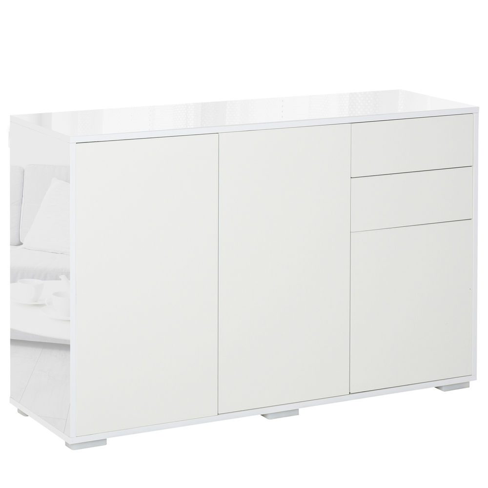 Aparador de salón 117x36x74 cm color blanco Homcom