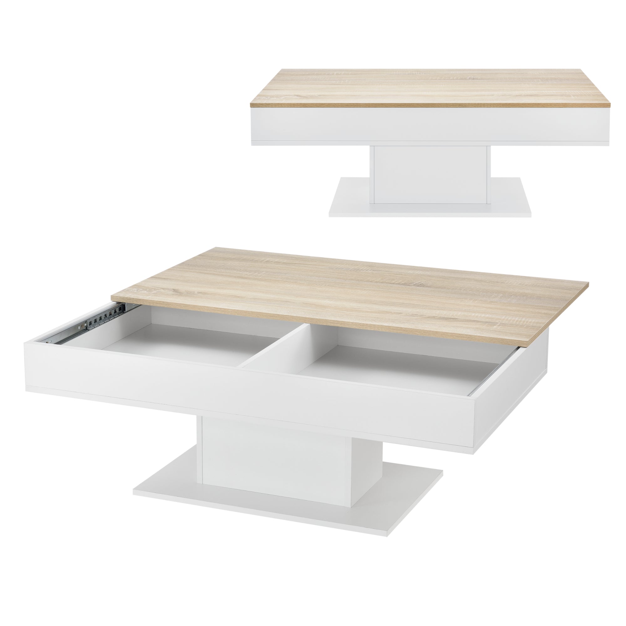 Mesa de centro de salón con 2 espacios de