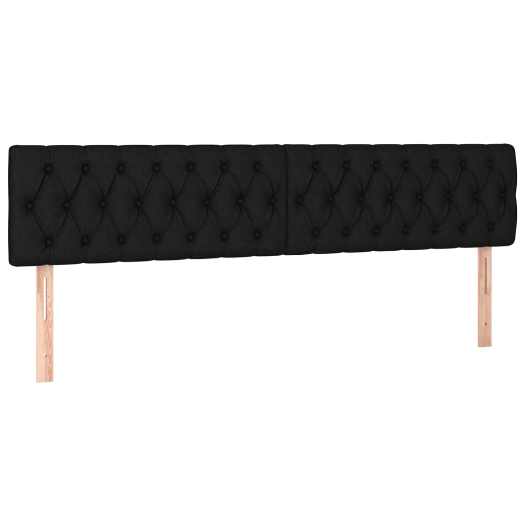 vidaXL cabeceros 2 unidades de tela negro 100x7x78/88 cm