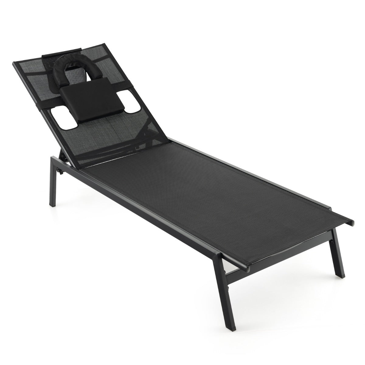 Chaise longue de jardín regulable 163-207 x 63 x