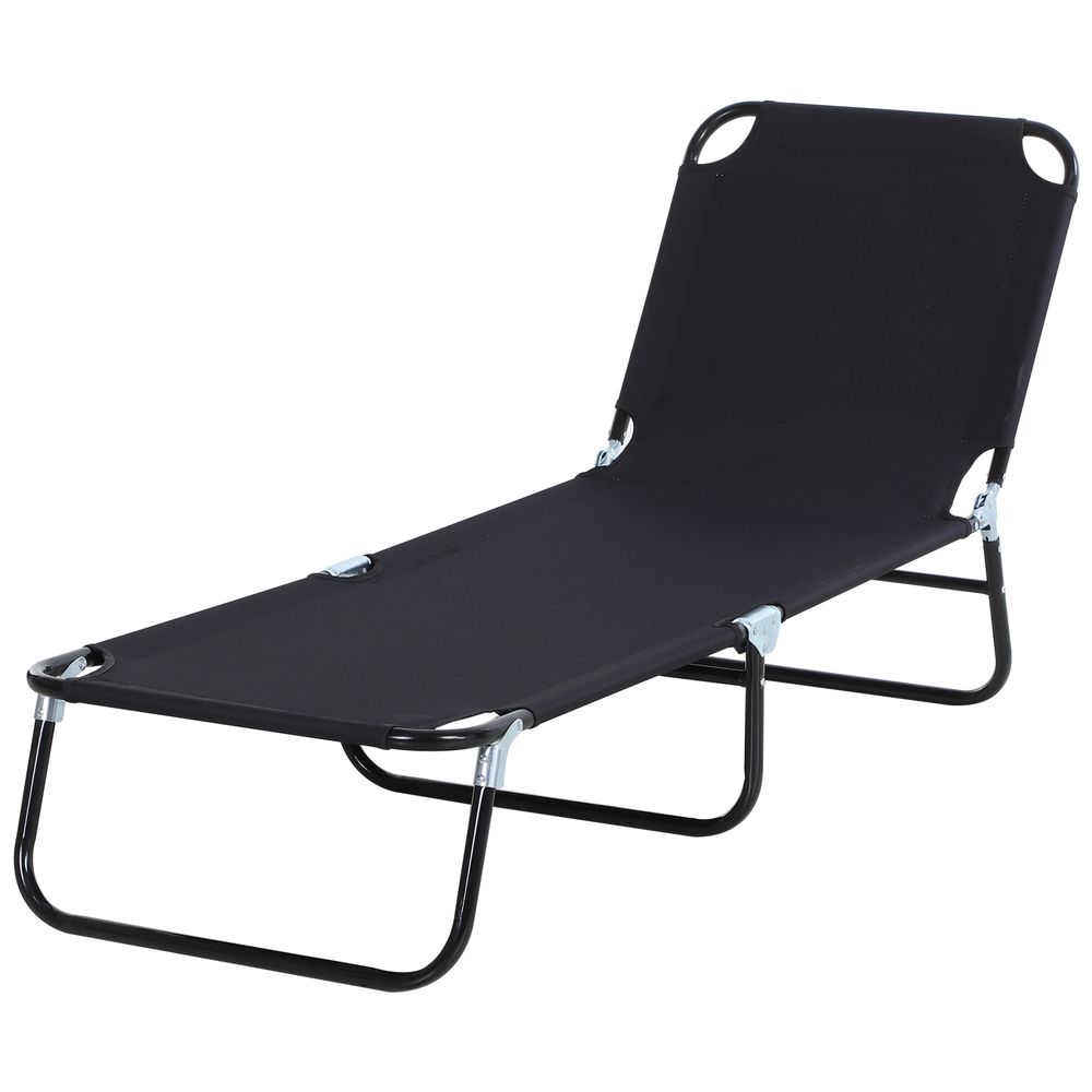Tumbona plegable 188x56x28 cm acero y tela oxford Outsunny