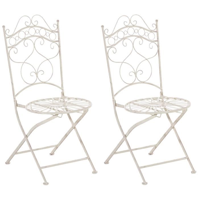 Sillas plegables de jardín - hierro - 2 uds - 92 cm