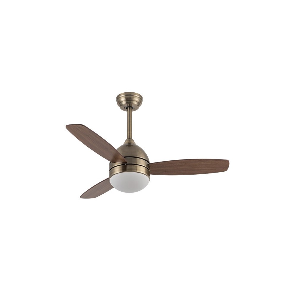Ventilador de techo dc maestral cuero 3 aspas roble nogal