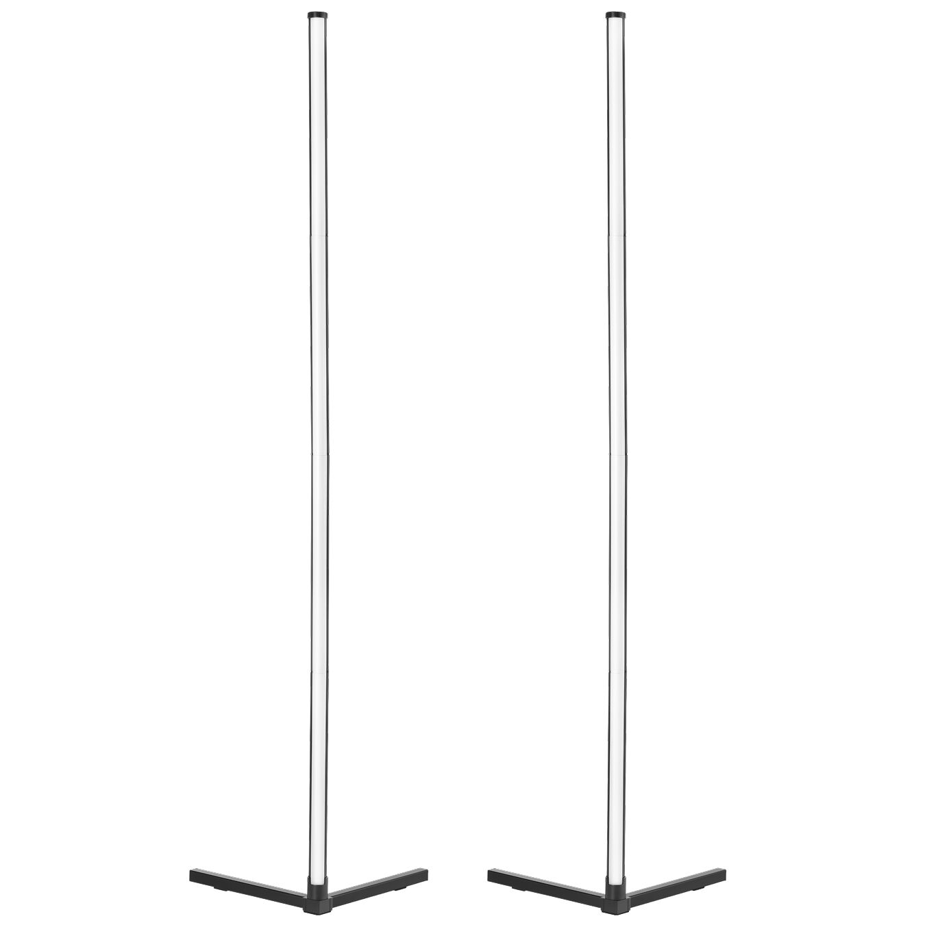 2 lámparas de pie LED, 16 millones colores, 200+ modos de luz, negro