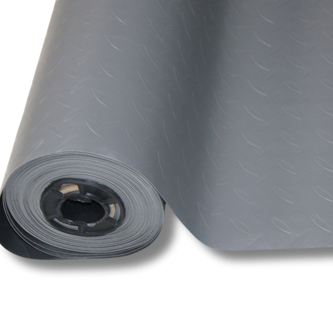 Suelo PVC| 100% PVC| estrias gris| 1mm| 140x600cm