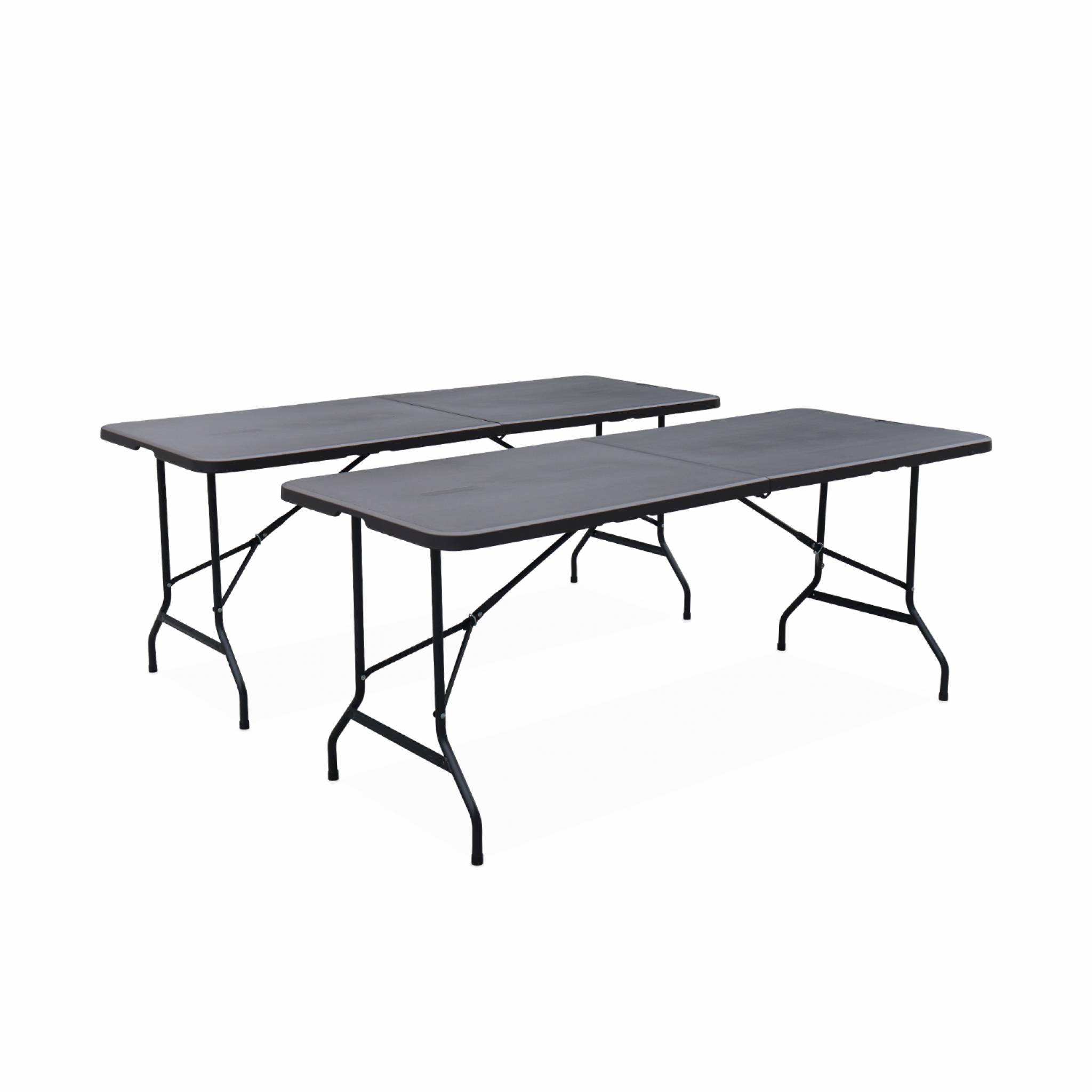 Mesas plegables portátiles para eventos, set de 2 gris oscuro