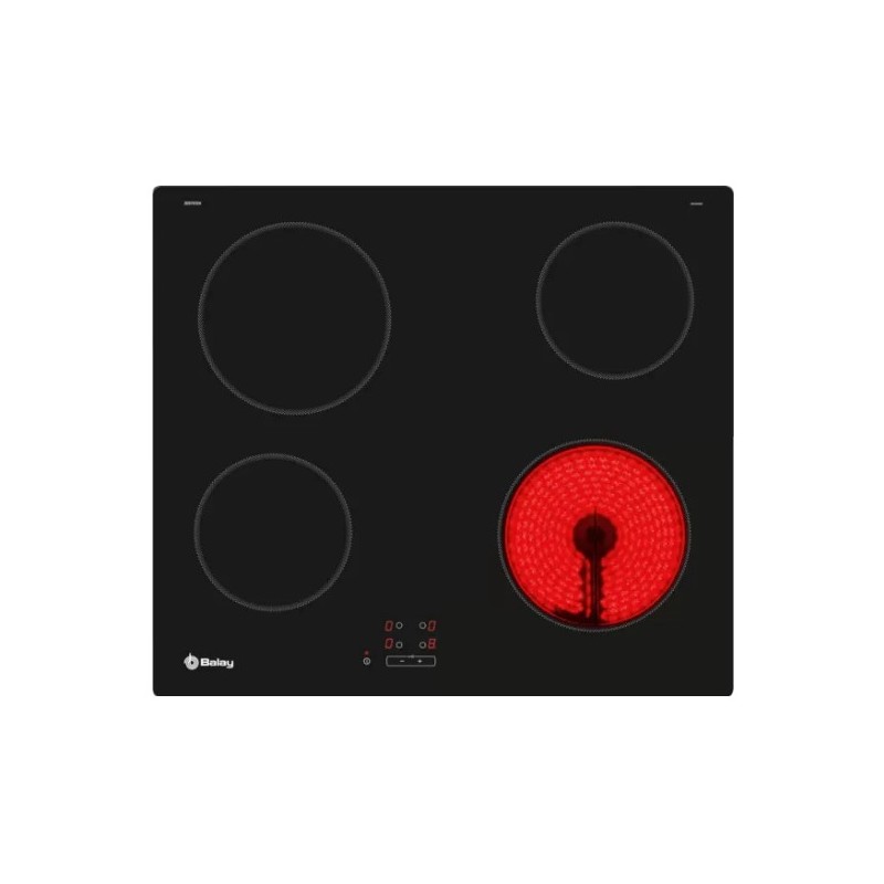 Vitrocerámica balay 3eb761en 60 cm 4 zonas cristal negro