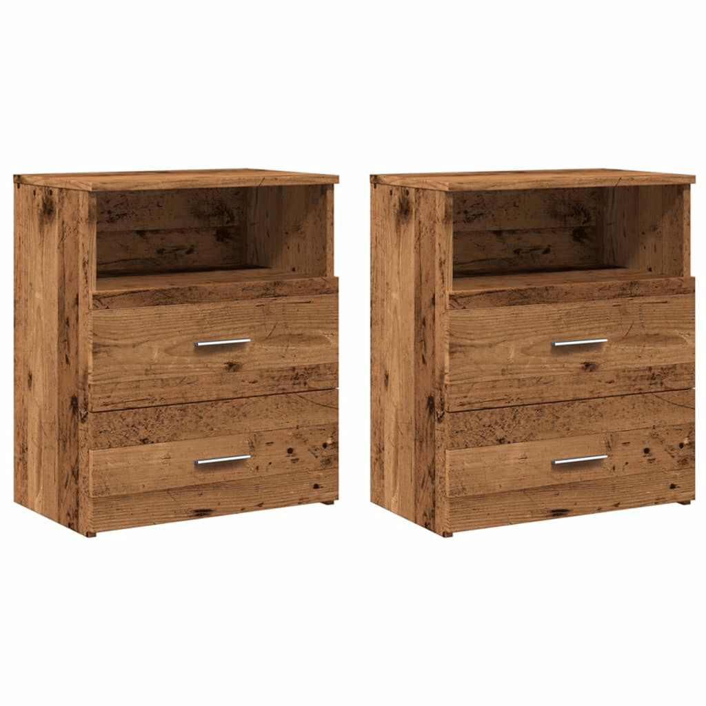 Casa lúmina - set de 2 mesita de noche madera madeira 50 x 32 x 60 cm