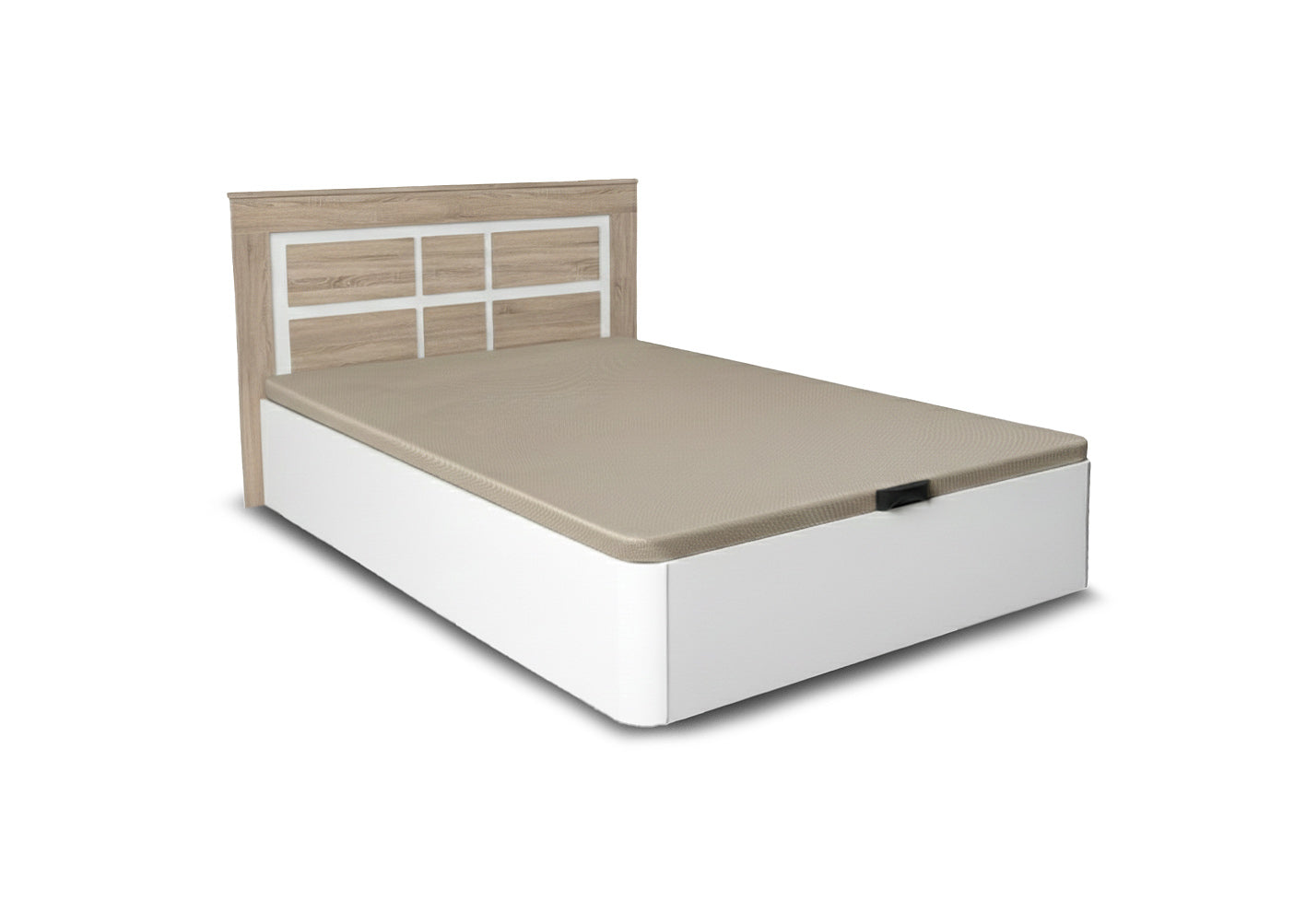 Pack cama canape abatible blanco 150cm + cabecero kiara cambria y blanco