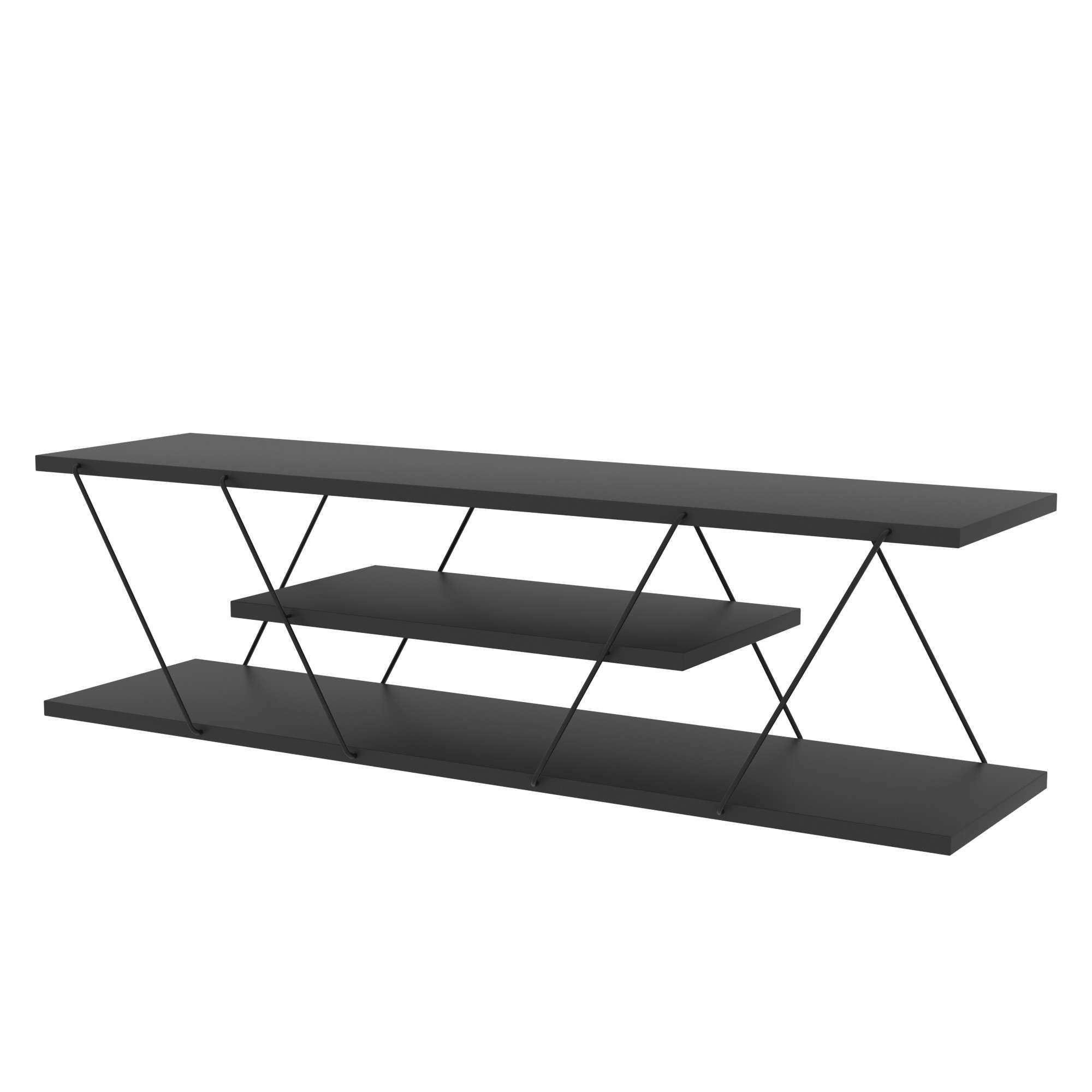 Mueble para la tele de madera <<april>> - 120 x 30 x 33 cm - gris antracita