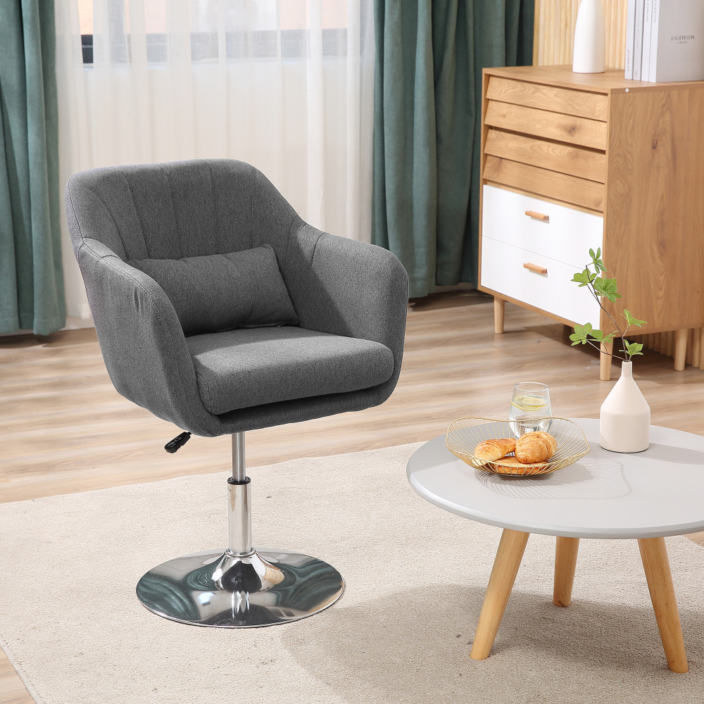 Silla de oficina poli gris altura ajustable, reposabrazos+soporte lumbar