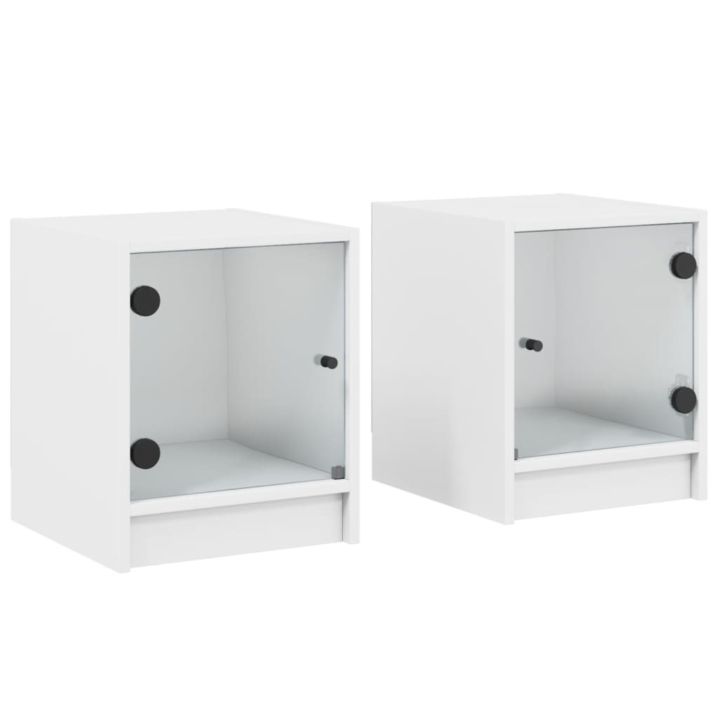 Casa lúmina - set de 2 mesita de noche blanco madeira 35 x 37 x 42 cm