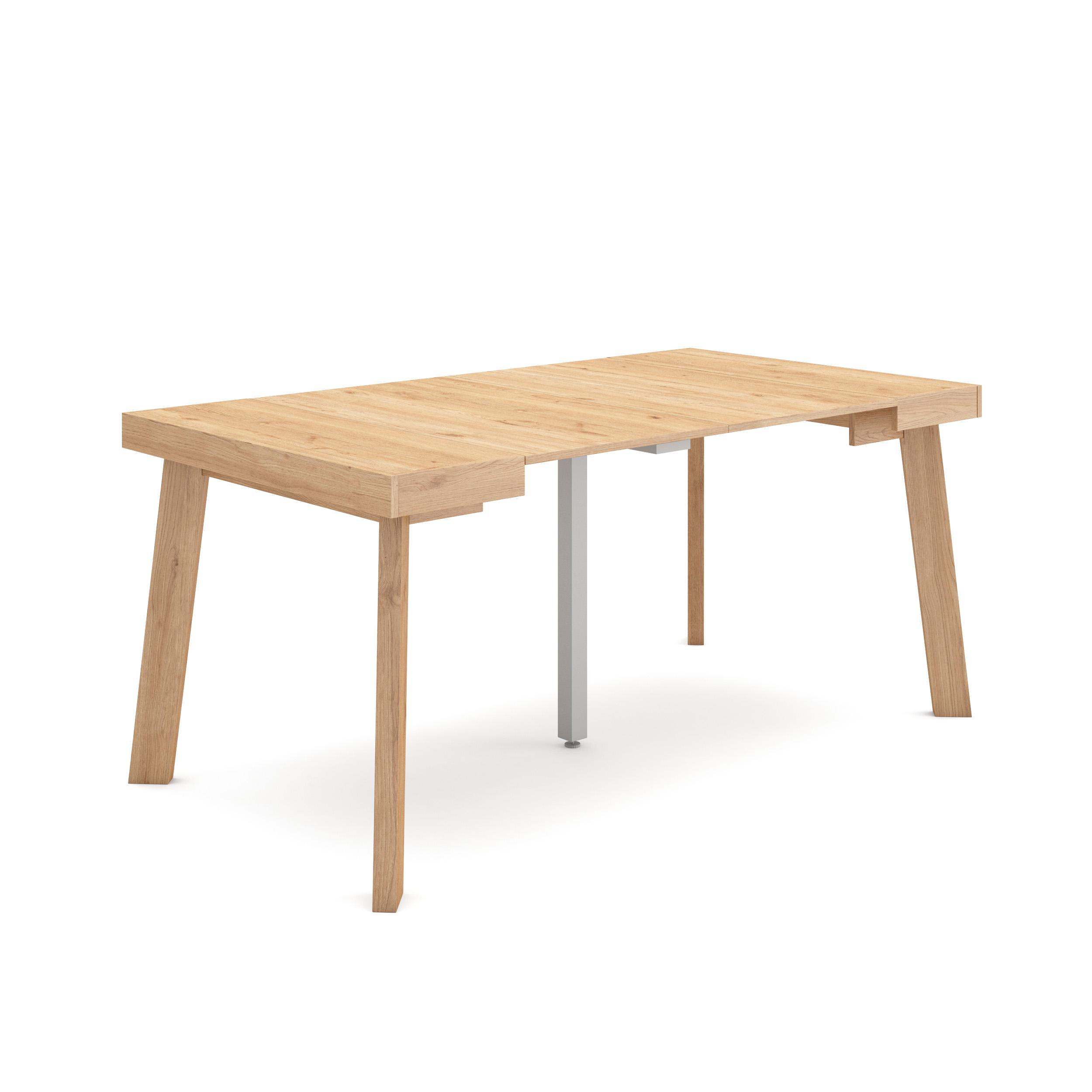 Mesa consola extensible, 160x90x73cm, roble, patas de madera rf3043