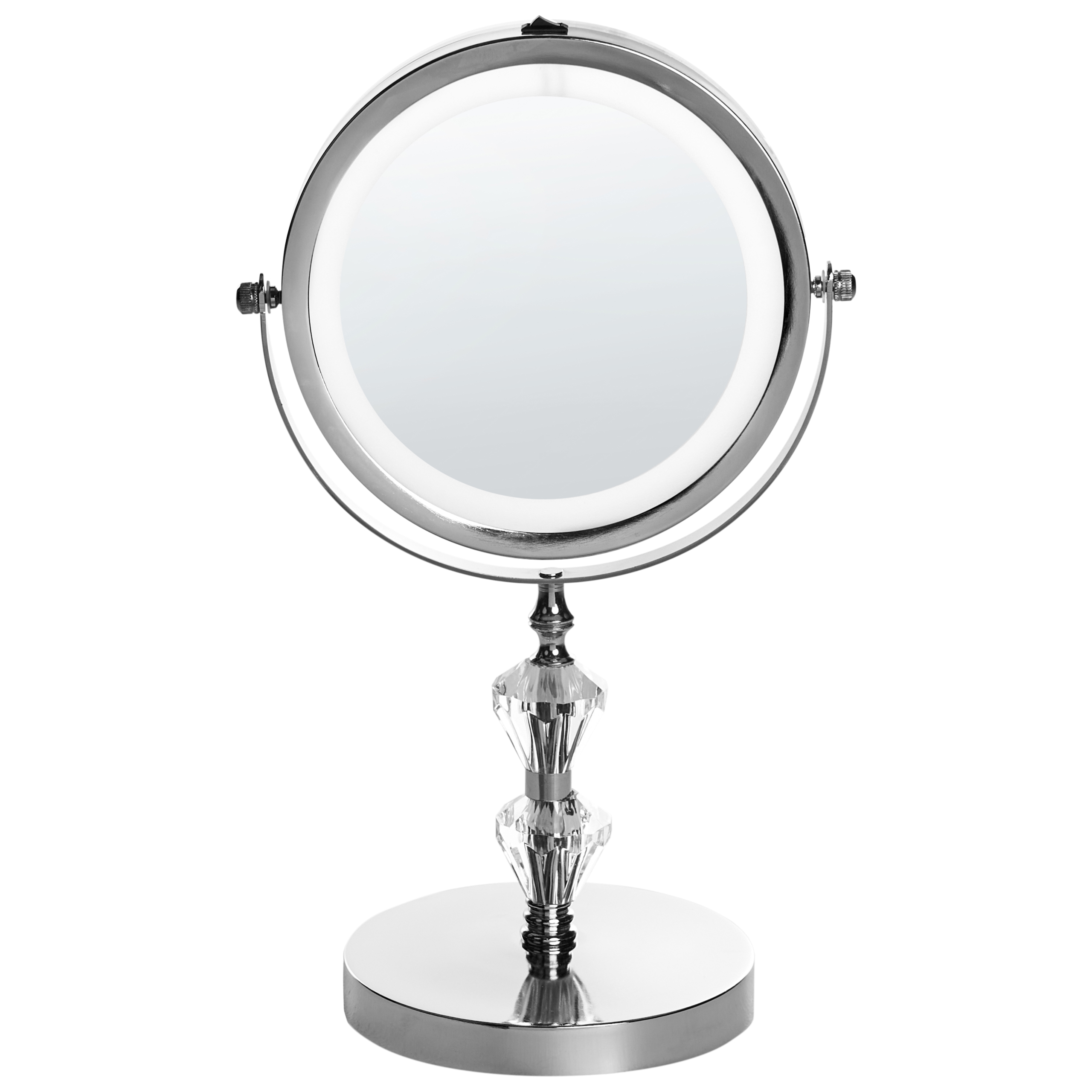 Espejo de maquillaje LED laon plateado