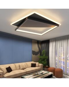 Nettlife lámpara de techo LED de diseño moderno 53w negro regulable con