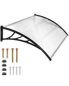 Marquesina arqueada para puerta, 1,39 m², 150 x 93 cm, transparente