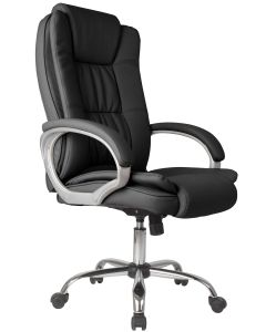 Sillón de oficina karen elevable y reclinable, piel sintética, color negro