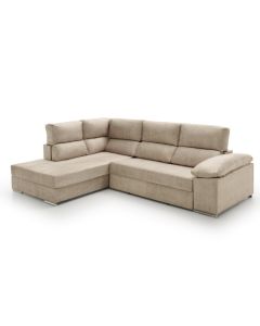 Sofa cama chaise longue fiorella  beige izquierda