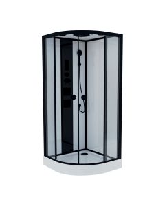 Ondee - cabina hidromasaje nogea - negro mate - en kit - 1/4 circulo 90cm