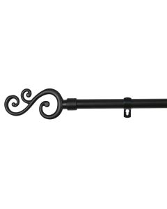Barra de forja extensible y decorativa (negro, 160-310cm forma s)