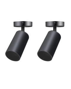 Pack x2 foco aplique de techo giratorio para bombilla gu10 color negro