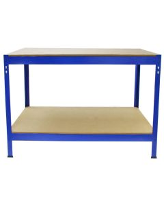 Mesa de trabajo q-rax de acero sin tornillos azul 120cm x 60cm x 90cm