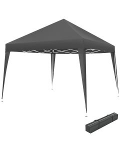 Carpa de jardín 3 x 3 m con bolsa, cuerdas tensoras y piquetas gris