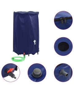 vidaXL depósito de agua plegable con grifo PVC 500 l