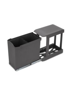 Contenedores de reciclaje para cocina, 2 x 14l, fijación inferior y
