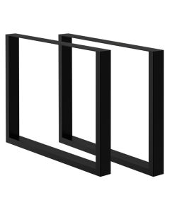 2x patas de mesa industrial 90 x 72 cm acero negro perfil cuadrado