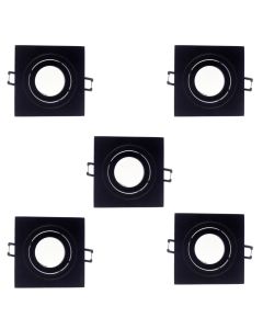 Pack 5 foco empotrable orientable classic cuadrado negro wonderlamp 1xgu10