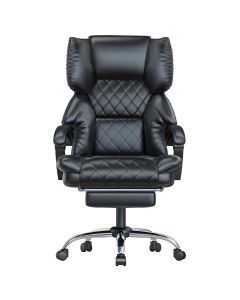 Silla de oficina ergonómica con reposapiés h02,negro