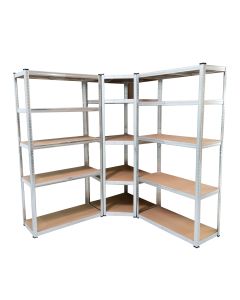 Pack 2 Estanterías y 1 Esquinera Metálicas Galvanizadas 180×160x160 THW