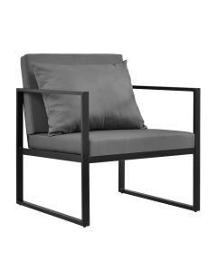 [casa.pro] 2 x sillón silla de jardín set de 2 muebles de jardín negro