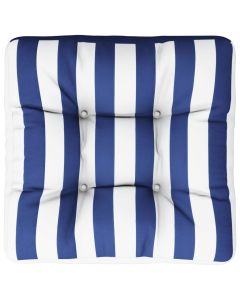 vidaXL cojín para palés tela a rayas azul y blanco 50x50x12 cm