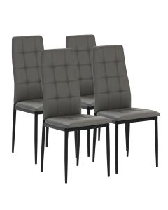 Set de 4 sillas comedor chelsea tapizadas gris, 42 x 51 x x 97 cm