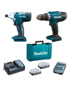 Taladro inalámbrico df4880 + llave de impacto td127d con batería y cargador
