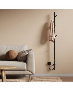 Emke toallero eléctrico Wi-Fi 150x12,5 cm negro mate control app tuya