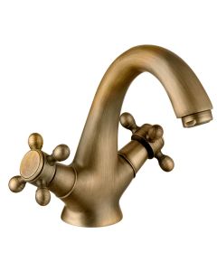 Grifo monobloc de lavabo serie clasica en antique