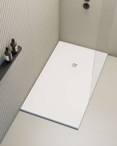 Plato de ducha poaLGi - 80x150 cm - blanco - extraplano, antideslizante