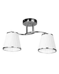 Lámpara - fab 151752020 - cromo - pantalla blanca - 2 luces - diseño modern
