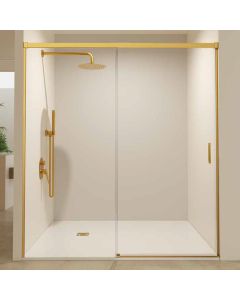 Mampara ducha corredera 1 puerta 1 fijo | oro 180cm (adap.176,1-181)