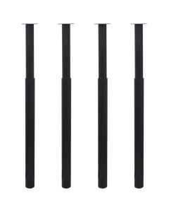 vidaXL patas de mesa telescópicas 4 unidades negro 710 mm-1100 mm