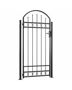 vidaXL puerta de valla assen con arco superior y 2 postes, 105 x 170 cm,
