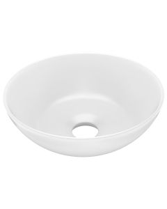 vidaXL lavabo de cuarto de baño redondo cerámica blanco mate