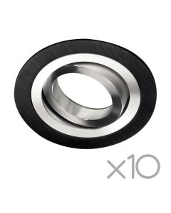 Pack 10 empotrable orientable classic redondo negro y aluminio wonderlamp
