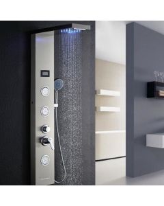 Columna de ducha hidromasaje en acero inoxidable panel de ducha 5 funciones