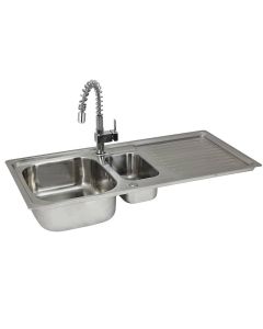 Fregadero de cocina en acero inoxidable 105cm x 50cm con grifo rainbow