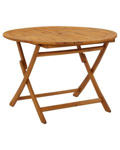 vidaXL mesa plegable de jardín de madera maciza de acacia 110 cm